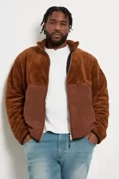 Image of Mens Plus Relaxed Fit Long Sleeve Funnel Hybrid