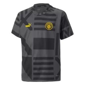 Image of 2022-2023 Man City Pre-Match Jersey (Black) - Kids