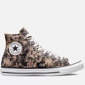 Image of Converse Mens Chuck Taylor All Star Dip Dye Printed Hi-Top Trainers - Black/Hemp/White - UK 9