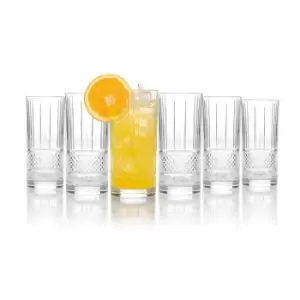 Image of Salter RCR Brilliante Crystal Hi-ball Whisky Glass Tumblers - Set of 6