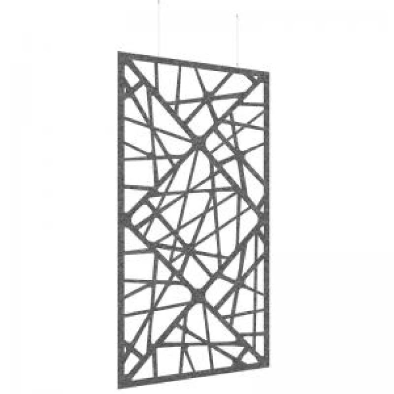 Image of Piano Chords Acoustic Patterned Hanging Screens In Dark Grey H2400 x W1200mm with Hanging Wires And Hooks - Shatter