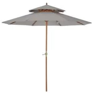 Image of Outsunny Wooden Patio Parasol (base not included) - Grey