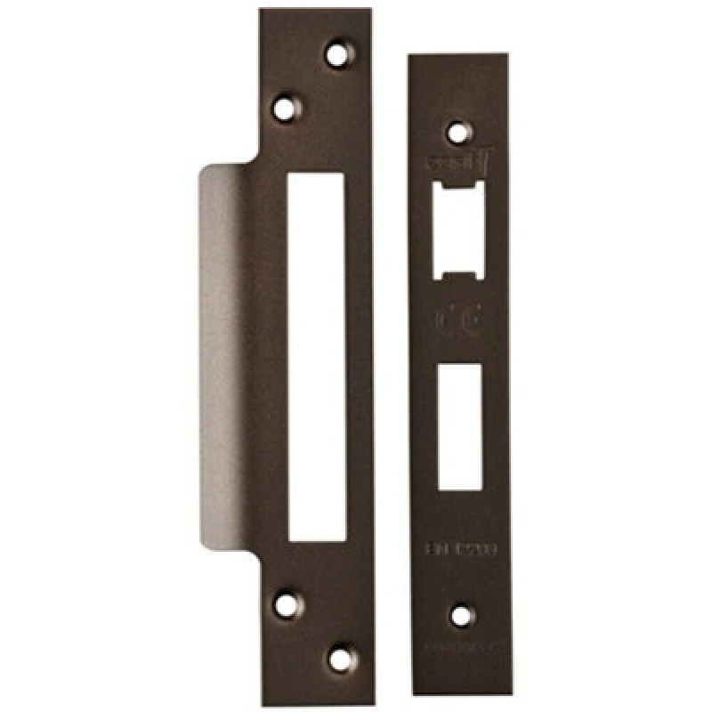 Image of Loops Square Forend Strike and Fixing Pack Suitable for Sashlocks Matt Bronze Multi
