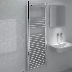 Image of Kudox 600W Electric Silver Towel Warmer (H)1800mm (W)600mm