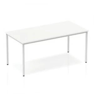 Image of Impulse Straight Table 1600 White Box Frame Leg Silver