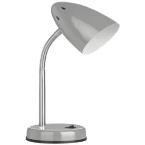 Image of Premier Housewares Desk Lamp in Grey Gloss Chrome with Flexible Stem