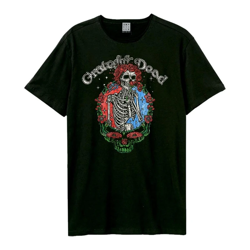 Image of Amplified Amplified Men Floral Stealie Grateful Dead T-Shirt in Black Size: X-Small Black XS Male 5063852060405