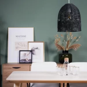 Image of Tethra Black Rope Bird Cage Pendant Shade