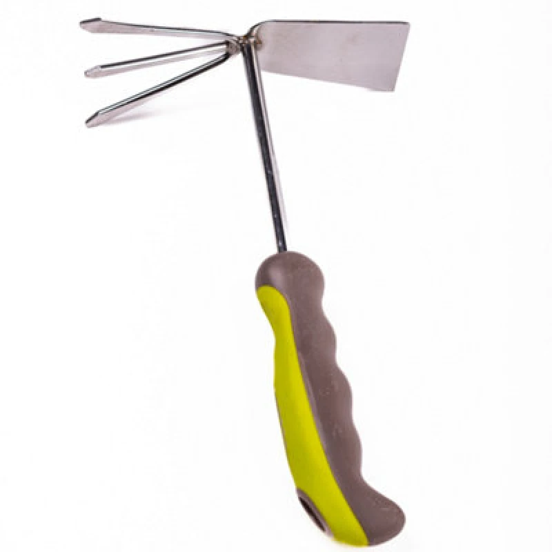 Image of Garden Gear Stainless Steel Hand Hoe & Rake For Gardening, Ergonomic Handle