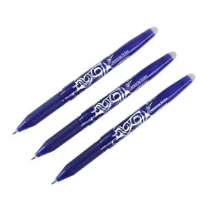 Image of Pilot Frixion Erasable Rollerball Pens - Pack of 3, Blue
