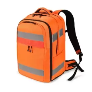 Image of Dicota Hi-Vis backpack Orange Polyethylene terephthalate (PET) Thermoplastic polyurethane (TPU)