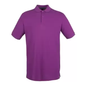 Image of Henbury Mens Modern Fit Cotton Pique Polo Shirt (M) (Magenta)