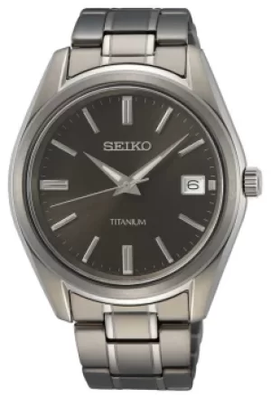 Image of Seiko Mens Quartz Titanium Black Dial SUR375P1 Watch