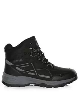 Image of Regatta Regatta Vendeavour Mid Walking Boots, Black/Grey, Size 12, Men