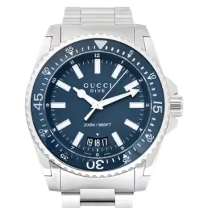 Image of Dive Analog Display Swiss Quartz Silver-Tone Mens Watch 45MM