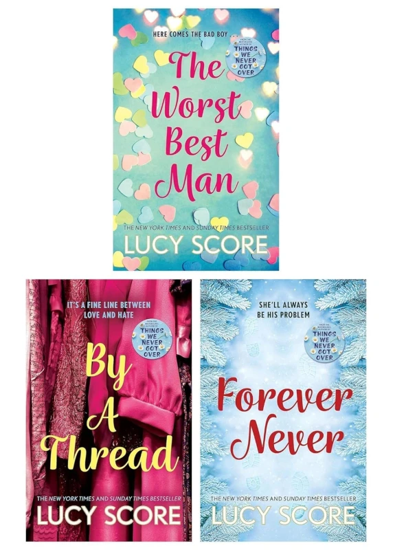 Image of Lucy Score Collection 3 Book Set The Worst Best Man By a Thread Forever Never Romance Lucy Score Books