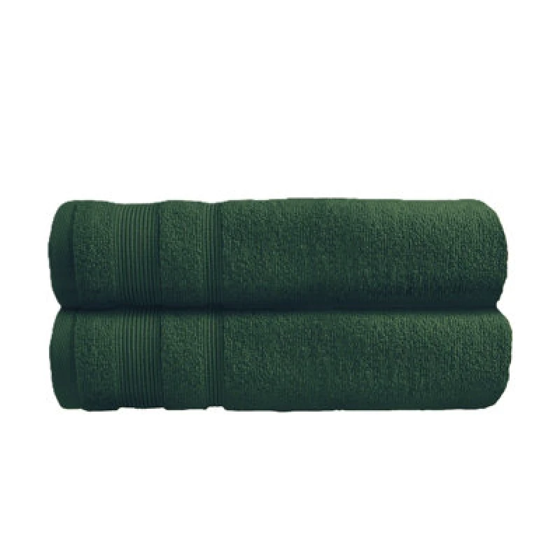 Image of Allure Bath Fashions Luxury Zero Twist Egyptian Cotton Bath Towels Pack Of 2 - Dark Green