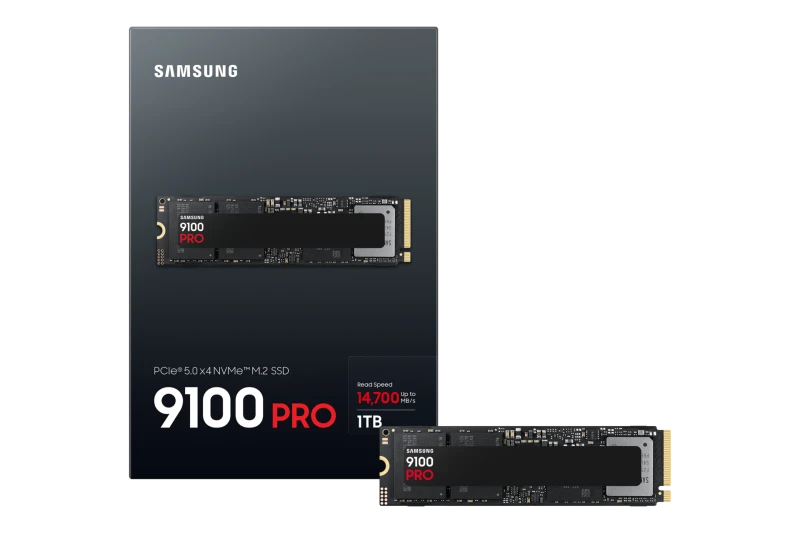 Image of Samsung 9100 PRO 1TB PCIe 5.0 NVMe SSD M.2 2280 - MZ-VAP1T0BW - Read 14800MB/s, Write 13400MB/s