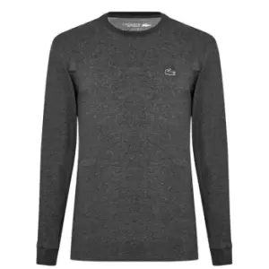 Image of Lacoste Logo Long Sleeve T Shirt - Grey