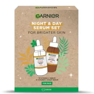 Image of Garnier Vitamin C Day and Night Serum Gift Set for Face, Anti-Dark Spots and Brightening