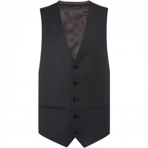 Image of Howick Tailored Darby Slim Fit Birdseye Suit Waistcoat - Charcoal