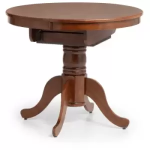 Image of Christine Mahogany Round To Oval Extending Dining Room Table