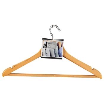 Image of Stanford Home Three Pack Wooden Hangers - Wooden