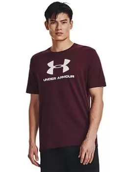 Image of Under Armour Mens Training Sportstyle Logo T-Shirt, Red, Size S, Men
