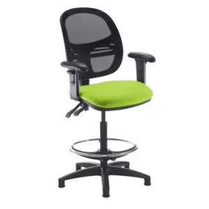 Image of Dams MTO Jota Mesh Back Draughtsmans Chair with Adjustable Arms - Belize Red