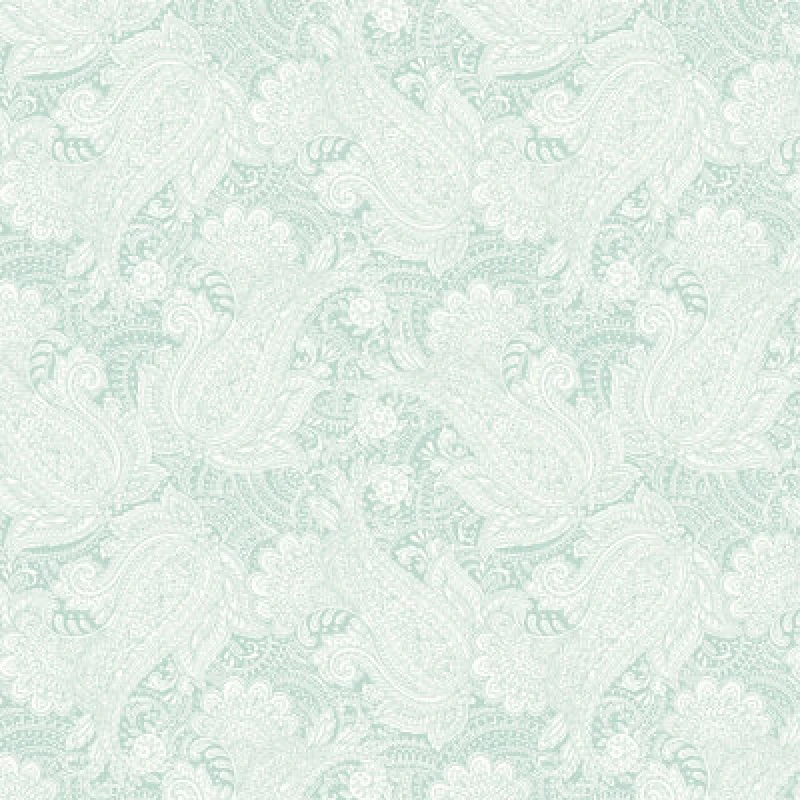 Image of Hoopla Walls Paisley Matt Wallpaper Duck Egg Blue
