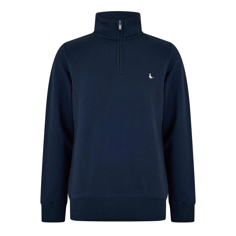 Image of Jack Wills Jack Barchester Quarter Zip Sweatshirt Navy male XS