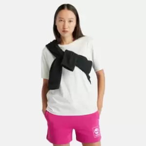 Image of Timberland Embroidered Logo T-Shirt For Her In White, Size M