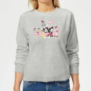 Image of Disney Mickey Mouse Love Friends Womens Sweatshirt - Grey - M