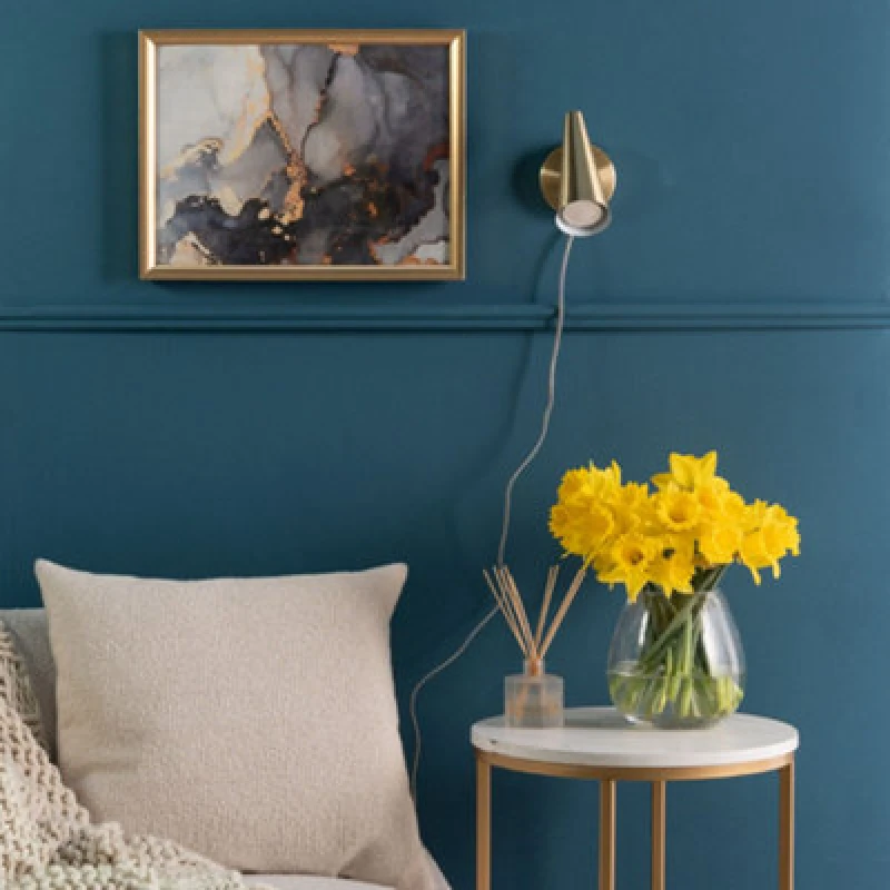 Image of ValueLights Pair of - Plug in Brushed Antique Brass Cone Easy Fit Wall Lights with Adjustable Head Gold