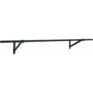 Image of Oypla - 5ft Wall Mounted Garment Clothes Rail Super Heavy Duty All Metal Black