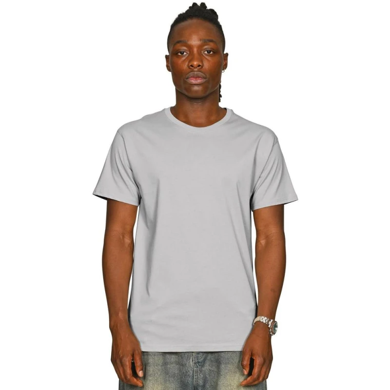 Image of Casual Classics Mens Core 180 Combed Ringspun Cotton Regular T-Shirt in Light Grey Size: XS Light Grey Male XS