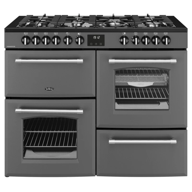 Image of Belling Farmhouse 110DF 110cm Dual Fuel Range Cooker - Anthracite - A Rated