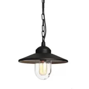 Image of Klampenborg - 1 Light Outdoor Ceiling Chain Lantern Black IP44, E27 - Elstead