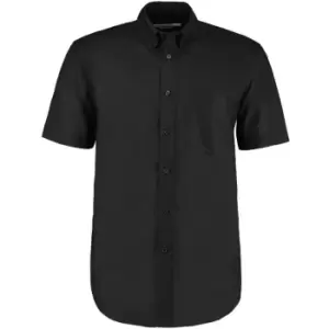 Image of Kustom Kit KK350 Mens 17.1/2in Short Sleeve Black Oxford Shirt
