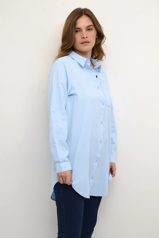 Image of Kaffe Womens Naya Above Knee Length Tunic in Baby Blue Size: 12 Baby Blue Female 12