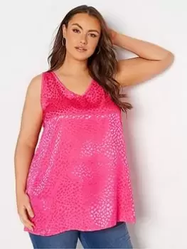 Image of Yours Satin Jacquard Vest Hot Pink, Size 18, Women