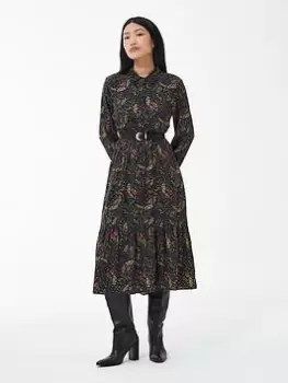 Image of Barbour Barbour Westbury Long Sleeve Midi Dress - Navy, Multi, Size 8, Women