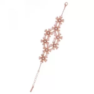 Image of Ladies Karen Millen Rose Gold Plated Geo Flower Bracelet