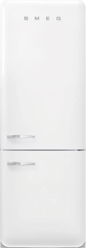 Image of Smeg 50s Style Retro Right Hand Hinge FAB38RWH6 205cm Frost Free Fridge Freezer - White - D Rated