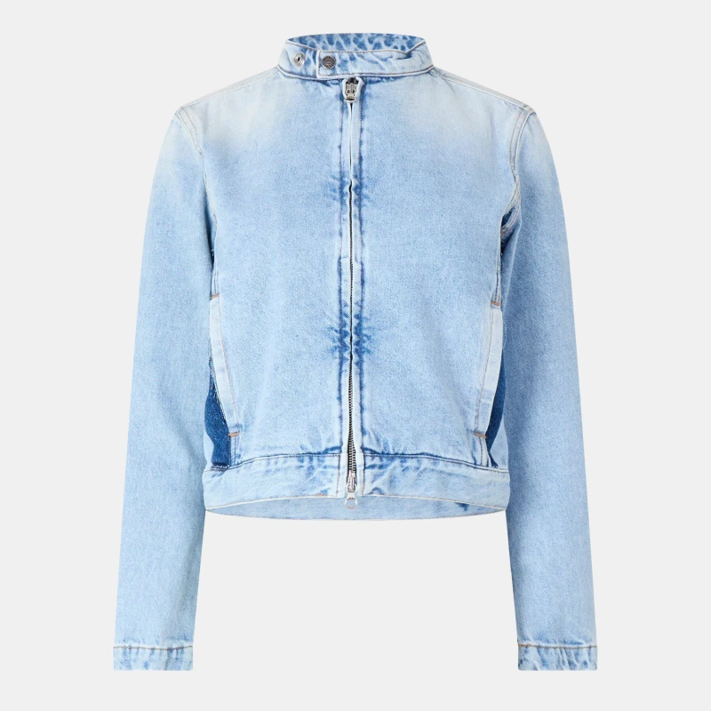 Image of Diesel Womens DGlory Gicca Structured Denim Jacket Blue Denim female 8