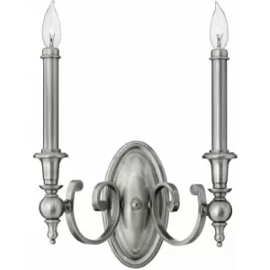 Image of Loops - Twin Wall Light Tall Candle Sleeve Finials & Ball Shape Nickel LED E14 60W