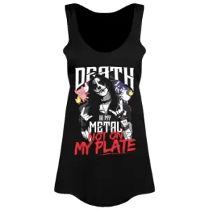 Image of Grindstore Womens/Ladies Death In My Metal Not On My Plate Vest Top (L) (Black)