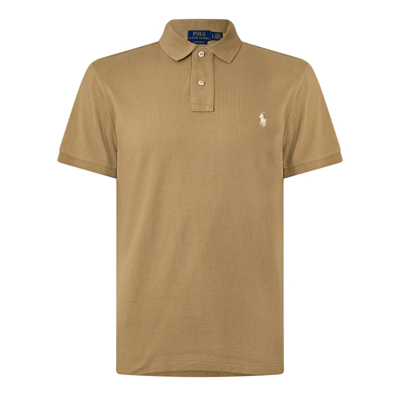 Image of Polo Ralph Lauren Mens Custom Short Sleeve Polo Shirt Caf Tan male M