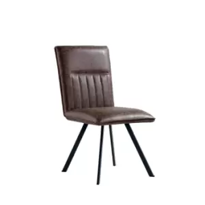 Image of Kettle Interiors Dining Chair Brown With Angular Legs