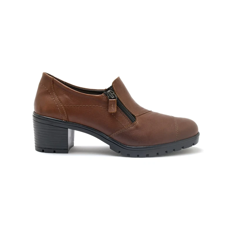 Image of Pediconfort Zip-up low heel loafers For Her Pediconfort Marron Female 38